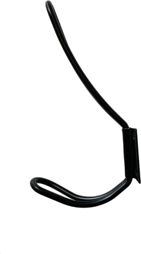 Vista 3 de Ganchos de alambre negros para abrigos, paquete de 5 ganchos rústicos de pared resistentes de doble punta, gancho de entrada para colgar ropa