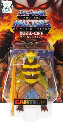 Vista 2 de Masters of The Universe Origins - Figura de acción Buzz-Off Cartoon Collection, 5.5 pulgadas, líder de abeja de TV de los años 80 alado y con gafas