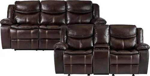 Vista 15 de Lexicon Bay - Juego de sofá reclinable manual, 2 piezas, color negro