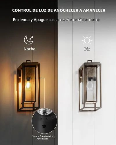 Vista 2 de DEWENWILS Focos de atardecer a amanecer, zócalo de bombilla con sensor de luz E26 con temporizador, zócalo de luz para interior/exterior