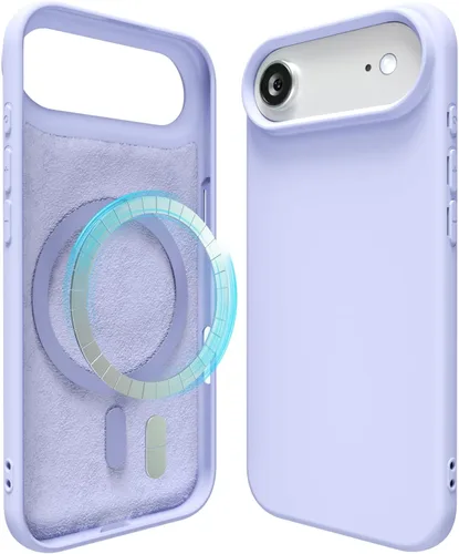 Vista 81 de oakxco Funda de silicona para iPhone 12 Pro Max, magnética, compatible con carga inalámbrica Magsafe, cubierta protectora de goma suave y delgada
