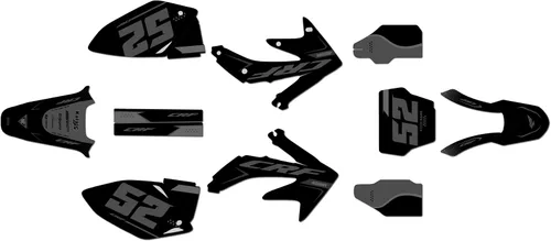 Vista 4 de Kit de gráficos Kalair GFX para Honda CRF 450R (2005-2007) Serie Ominous Cian 09 Mil - Kit de calcomanías y adhesivos de gráficos personalizados