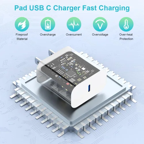 Vista 4 de Cargador para iPhone 16, [certificado MFi] Paquete de 3 cargadores rápidos USB C con cable USB C a USB C de 6 pies compatible con iPhone 16/16