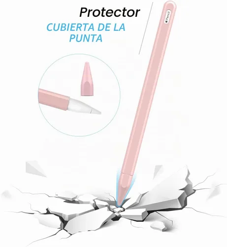 Vista 5 de MoKo Estuche de silicona para Apple Pencil 2ª generación/Pro, rosa suave 1-Rosa suave