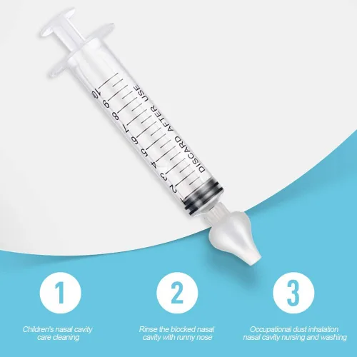 Vista 2 de Aspirador nasal para bebé, 2 cajas de jeringas profesionales para irrigador nasal para bebés, limpiador de nariz infantil, dispositivo de enjuague