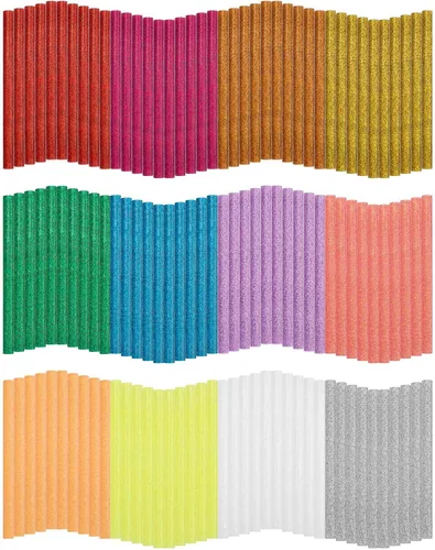 Vista 11 de 120 barras de pegamento caliente para manualidades – 0.28 x 3.9" Gartful tamaño mini barras de pegamento termofusible, 48 piezas transparentes + 36