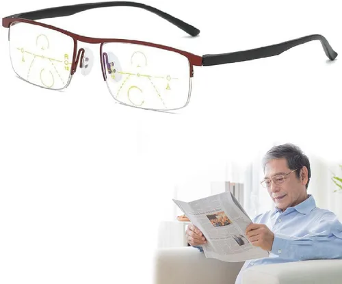 Vista 4 de Gafas de lectura, anteojos de lectura de doble uso lejano y cercano, anteojos de lectura progresivos (3 unidades, 1 x)