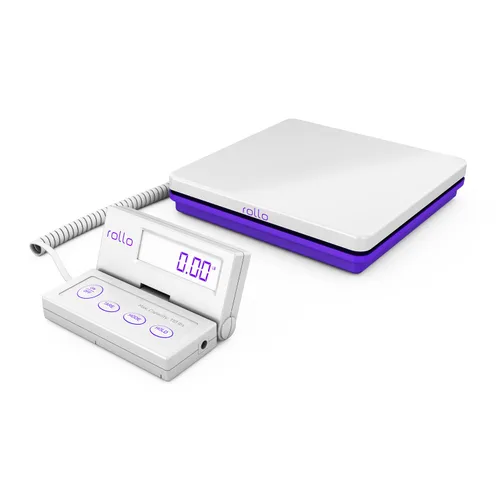 Vista 6 de Rollo Báscula de envío para paquetes - Báscula postal digital para envíos (110 lb máx) - Funciones de retención y tara - Incluye adaptador de CA y 2