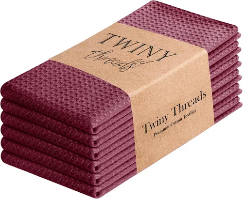 Vista 88 de TWINY threads Juego de toallas de cocina con diseño de diamante, 100% algodón, trapos grandes y trapos de lavado, absorbentes de secado rápido