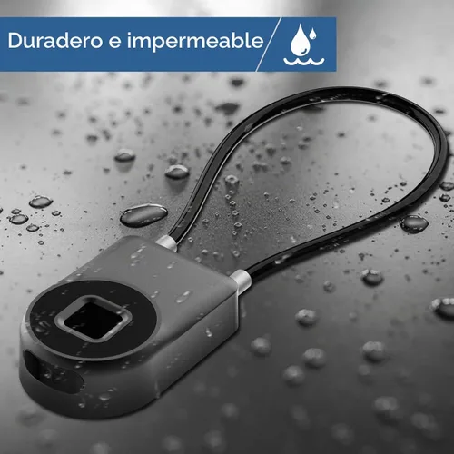 Vista 7 de Candado de Cable con Huella Dactilar, Candado con Grillete Largo de 3.6 Pulgadas con Aplicación Bluetooth, Candado Inteligente Biométrico Sin Llave