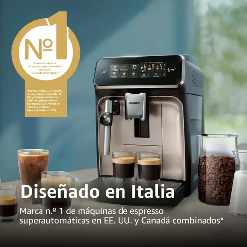 Vista 7 de Philips Máquina de café expreso totalmente automática serie 3300 con espumador de leche integrado y molinillo, 5 preajustes de café caliente