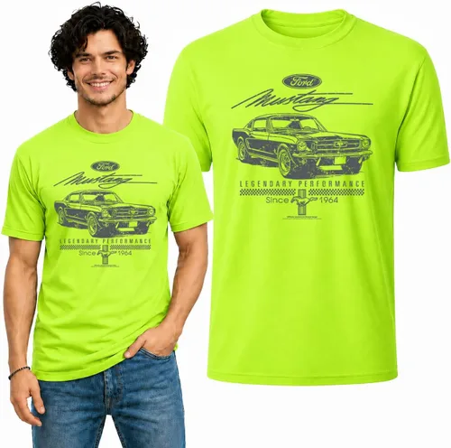 Vista 11 de Wild Bobby Ford Mustang Shirt Legendary Performance Est 1964 Men's T-Shirt Gris jaspeado/Mustang