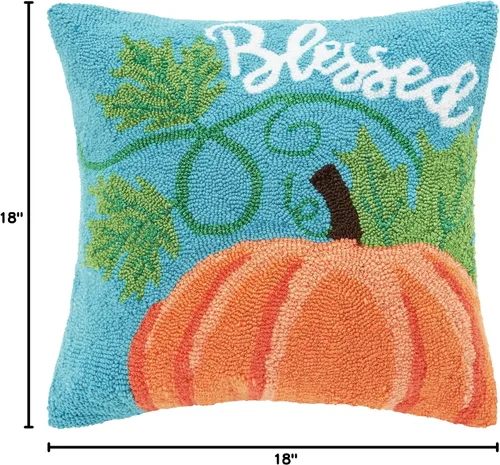 Vista 7 de C&F Home Blessed Pumpkin - Almohada con gancho de 18 x 18 pulgadas, color azul