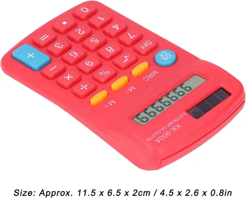 Vista 4 de Calculadoras, Pantalla clara Pequeña Calculadora Alimentada por Batería para Negocios para la Oficina para la Escuela rojo