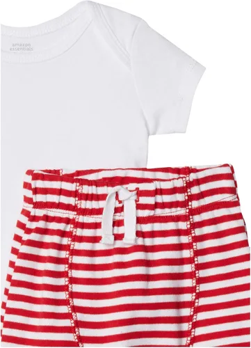 Vista 4 de Tienda Essentials Conjunto unisex de cárdigan de algodón de 3 piezas para bebés pantalones y body