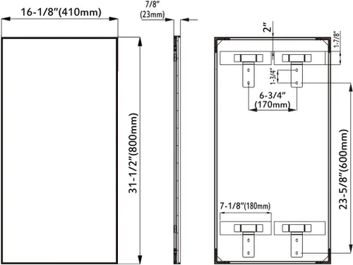 Vista 8 de Dowell Espejo de baño Espejo de pared rectangular con marco de metal Espejo de marco delgado Espejo de tocador de baño moderno - Negro 5004