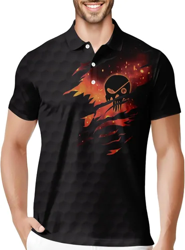 Vista 24 de HIVICHI Camisas de golf divertidas para hombre con patrón estampado loco colorido y novedad de alto rendimiento que absorbe la humedad, camisa tipo
