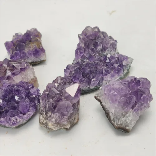 Vista 4 de GEBSKI 1 pieza de piedras de racimo de cristal de amatista natural de cuarzo para decoración del hogar, manualidades, piedras naturales