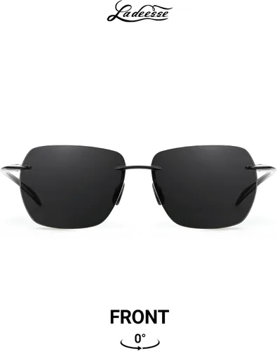 Vista 3 de LADEESSE Sunglasses Men - Rimless Square Polarized Sunglasses - Lightweight TR90 Frame Sun Glasses with UV Protection