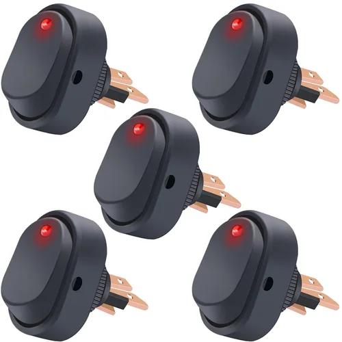 Vista 10 de Twidec/5 piezas Interruptor basculante redondo de 12V ON/OFF/ON AC 6A/250V 10A/125V SPST 3 pines 3 posiciones interruptor de palanca para coche