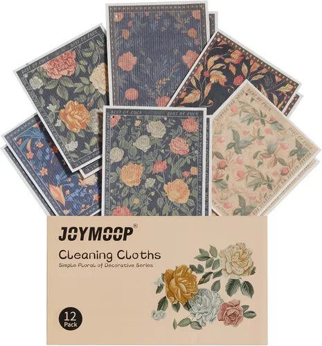 Vista 24 de JOYMOOP Esponja de cocina de dibujos animados, esponjas de celulosa para limpieza, esponjas antiarañazos para lavar platos, esponja reutilizable