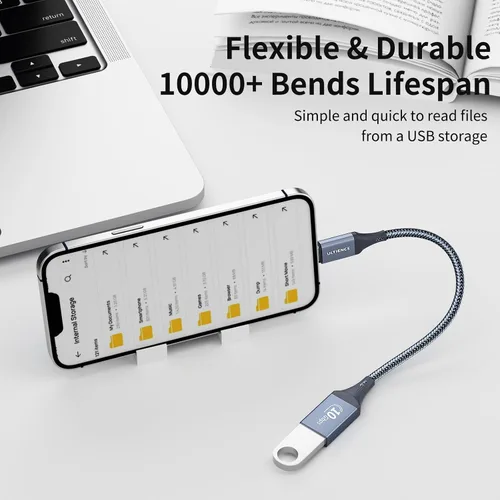 Vista 7 de Paquete de 2 adaptadores USB C a USB USB hembra a USB C macho OTG - Transferencia de datos SuperSpeed de 10 Gbps para MacBook Pro/iPad Air, iPhone