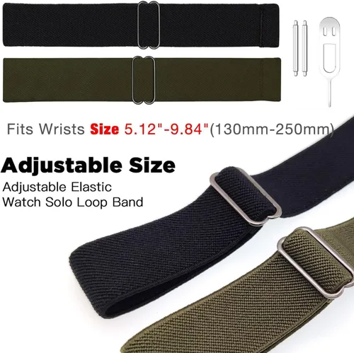 Vista 3 de Abanen Correas elásticas de reloj de 0.866 pulgadas para Garmin Instinct 3 de 1.772 pulgadas/2 Solares, correa de nailon elástico suave
