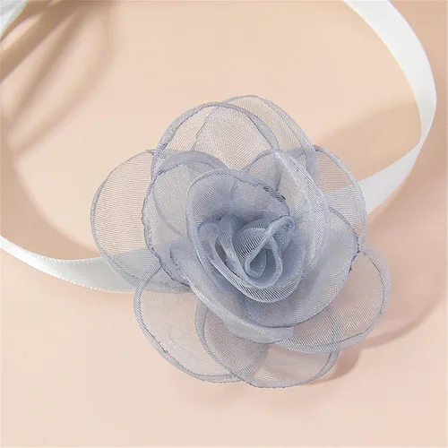 Vista 2 de YNXIXIEN Black Flower Choker for Women Girls, Summer Camellia Flower Velvet Choker Collar Necklace Jewerly for Bride Wedding Party Halloween