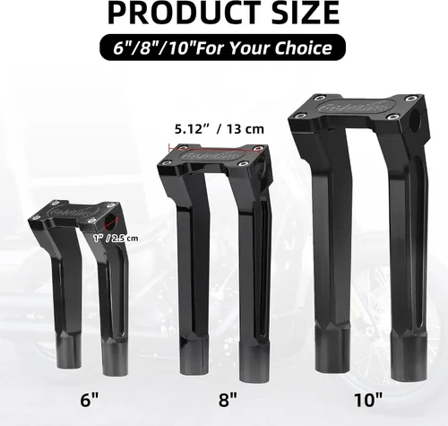 Vista 2 de Abrazadera superior para manillar de 1 pulgada / 0.984 in, kit de extensión de barra de mango alto de 6 pulgadas, ajuste universal para Harley