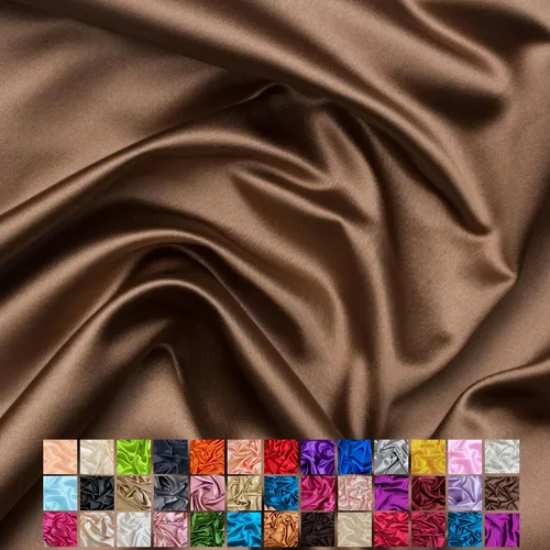 Vista 23 de Yard - Tela de satén sedosa elástica de alta calidad - Tela para vestidos y faldas - Suave como la seda, brillo metálico, ideal para bodas y diseño