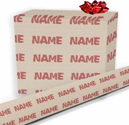Vista 29 de Nombre personalizado en papel de regalo, rollo de papel de regalo personalizado con texto, regalo personalizado, unisex, adultos, hombres, mujeres