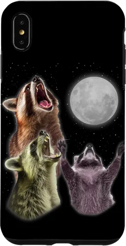 Vista 11 de Funda para iPhone 16 3 mapache luna aullando divertido mapache animal amante zoólogo