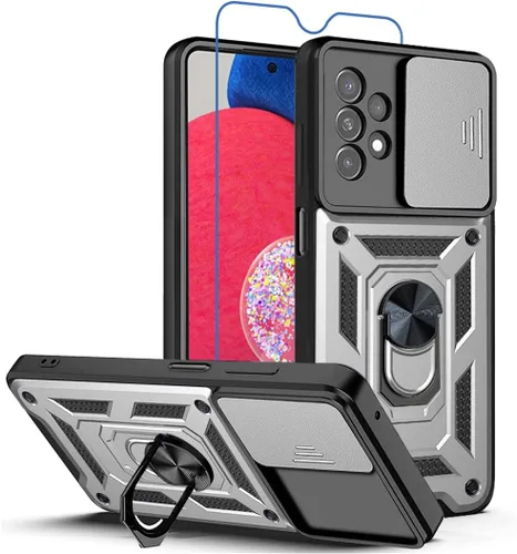Vista 21 de Funda para teléfono Galaxy A06 4G: con protector de pantalla de 2 piezas, cubierta deslizante para cámara y soporte multiángulo para Samsung Galaxy