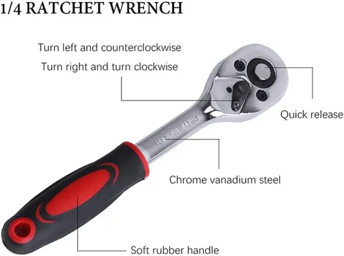 Vista 8 de Llave dinamométrica Herramientas manuales Taller mecánico Juego de reparación 0.236-0.866 in Mango de trinquete Llave Llave Llave ajustable