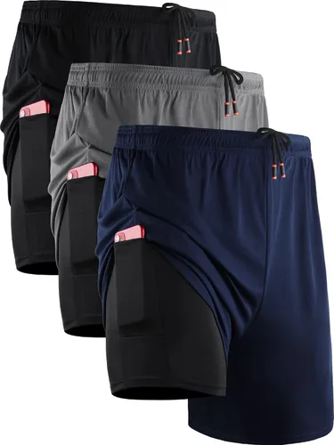 Vista 12 de NELEUS Men's 2 in 1 Running Shorts with Liner,Dry Fit Workout Shorts with Pockets