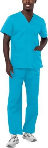 Vista 17 de Adar Uniforms Conjunto de ropa médica unisex universal - Juego de ropa médica unisex con cordón Negro