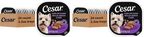 Vista 31 de Cesar Classic Loaf in Sauce - Alimento húmedo para perros adultos, sabor a tocino y huevo, comida húmeda para perros, bandejas fáciles de despegar