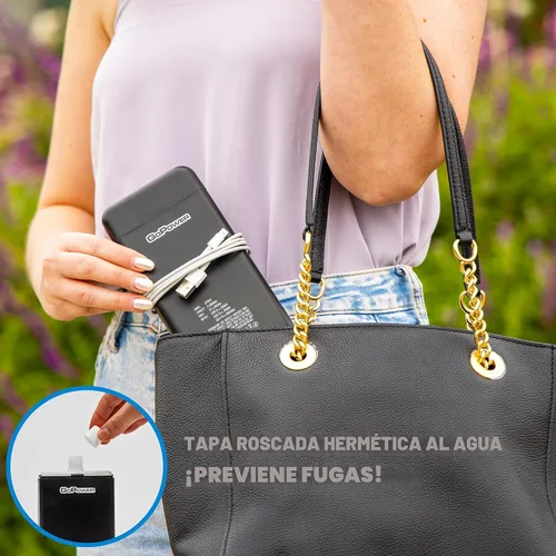 Vista 5 de GoPong Power Bank Flask (8 onzas) – Frasco de viaje con alcohol oculto – Contenedor secreto de licor para playas, cruceros y eventos deportivos