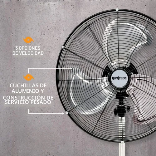 Vista 3 de Hurricane Pro Ventilador de pie oscilante de metal de alta velocidad con configuración de 3 velocidades, 20" - Unidad de pedestal de enfriamiento