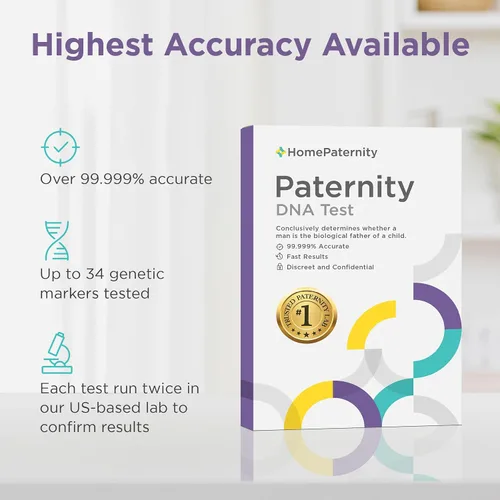 Vista 4 de HomePaternity Prueba de ADN para Determinar la Paternidad para Niño y Padre, Devolución por USPS, Confianza de Más del 99.99%, Todos los Gastos