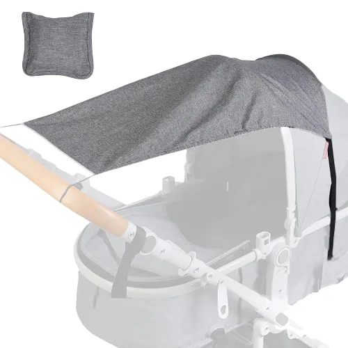 Vista 7 de Funda de cochecito para el sol, parasol plegable universal para cochecito, protección UV SPF 50, toldo para cochecito de bebé recién nacido al aire