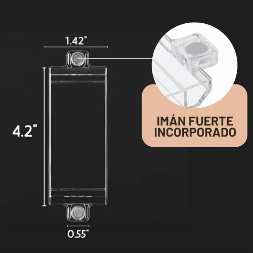 Vista 3 de Bates - Protector magnético para interruptor de luz, paquete de 2, transparente, a prueba de niños, cerradura, protector de interruptor de pared