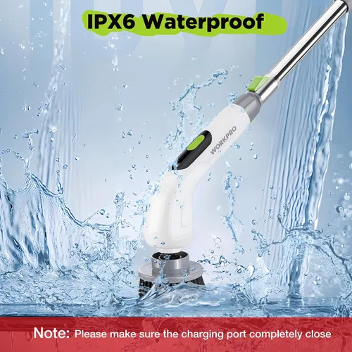 Vista 5 de WORKPRO - Limpiador giratorio inalámbrico de 8 V, 8 cabezales de cepillo reemplazables y 3 velocidades Long Adjustable Handle, IPX6 Waterproof