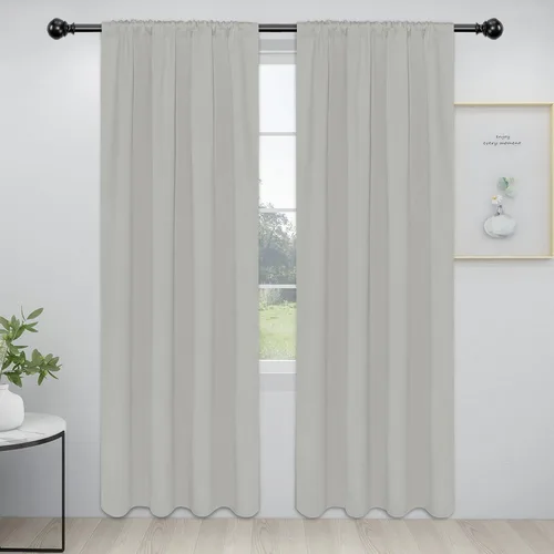 Vista 14 de Easy-Going - Cortinas opacas con bolsillo para varilla para dormitorio, cortinas de ventana para oscurecer la habitación para sala de estar