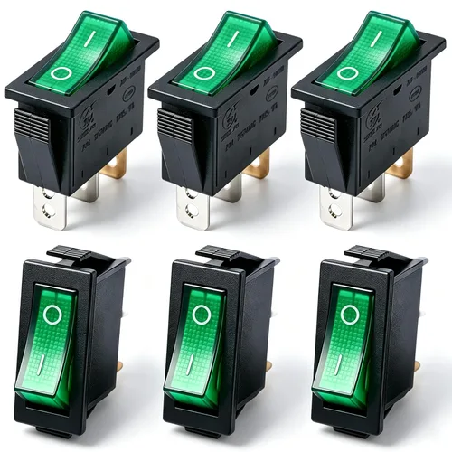 Vista 15 de TWTADE / 4 unids interruptor basculante momentáneo cuadrado (ON) - Apagado (ON) SPDT 3 Pin 3 posiciones 6A 250VAC/10A 125VAC Mini coche auto barco