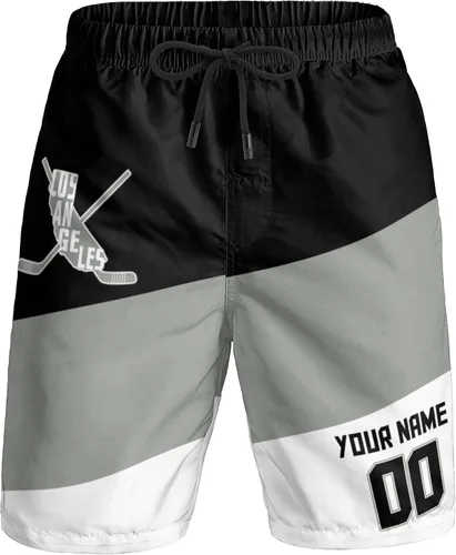 Vista 9 de Custom Hockey Men's Shorts Gifts for Men Casual City Youth Fans Sport Beach Shorts Add Name & Number Quick Dry
