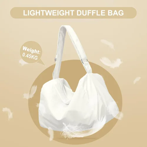 Vista 5 de bolso de lona de gimnasio para mujer, Beige