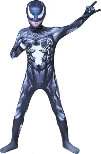 Vista 3 de LYYAOM Disfraz de superhéroe para niños, disfraz de Halloween estilo 3D para niños