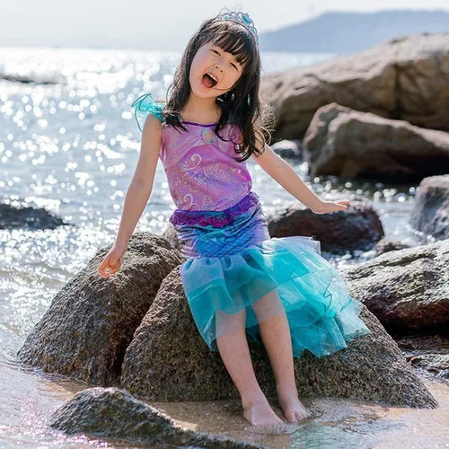 Vista 2 de Inspire You Princess Little Mermaid Costume Dress Up for Girls Fancy Clothes Halloween Cosplay Birthday Party