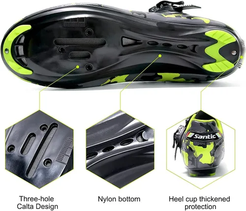Vista 4 de Santic Zapatos de ciclismo unisex para interiores, zapatos de bicicleta de carretera, zapatos de equitación para hombres y mujeres